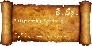 Bulyovszky Szilvia névjegykártya